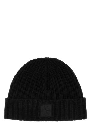 Black cashmere beanie hat Black STONE ISLAND (L2S15N100006S01FF)