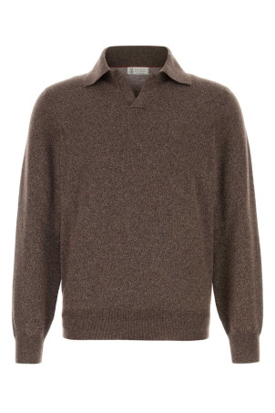 Melange brown cashmere sweater BRUNELLO CUCINELLI (MQS203805)