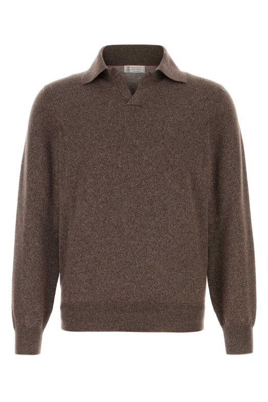 Melange brown cashmere sweater BRUNELLO CUCINELLI (MQS203805)