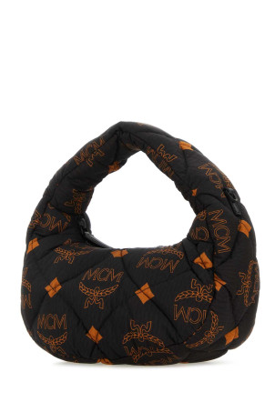 Printed nylon handbag Black and white MCM (MWHDATA01)