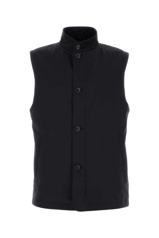 Midnight blue polyester Motorin sleeveless jacket ZEGNA (RE7TC5A47127)