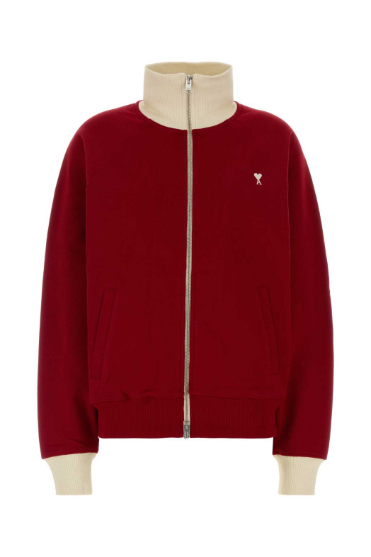 Red cotton sweatshirt AMI (USW796JE0245)