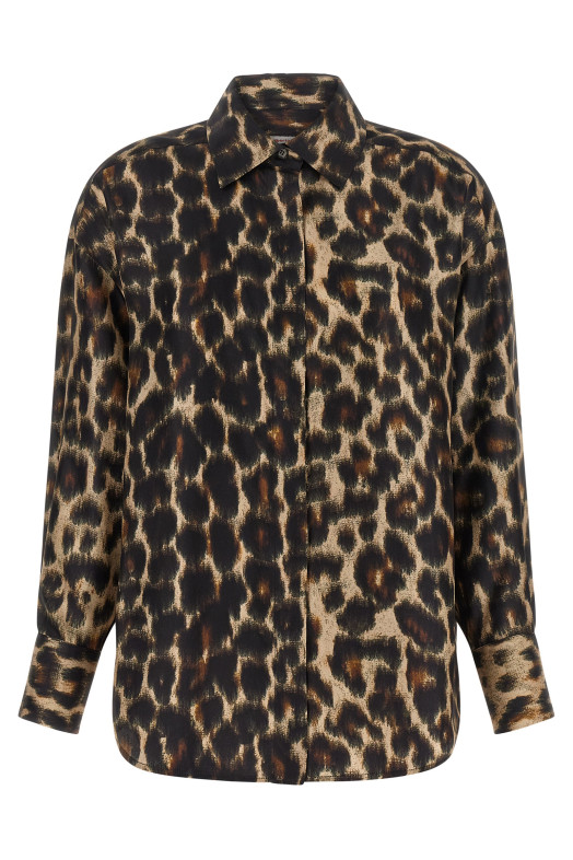 Jaguar print shirt Brown