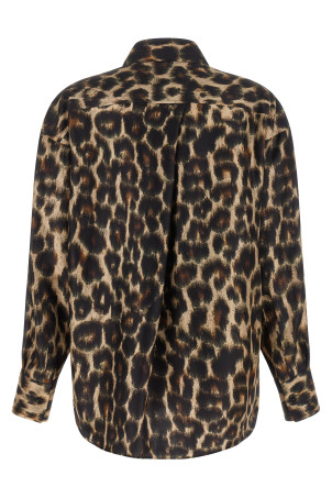 Jaguar print shirt Brown