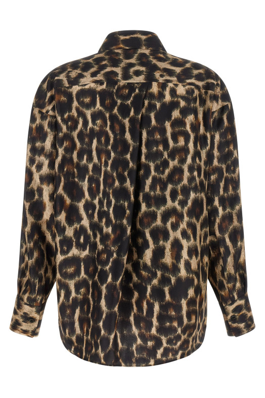 Jaguar print shirt Brown