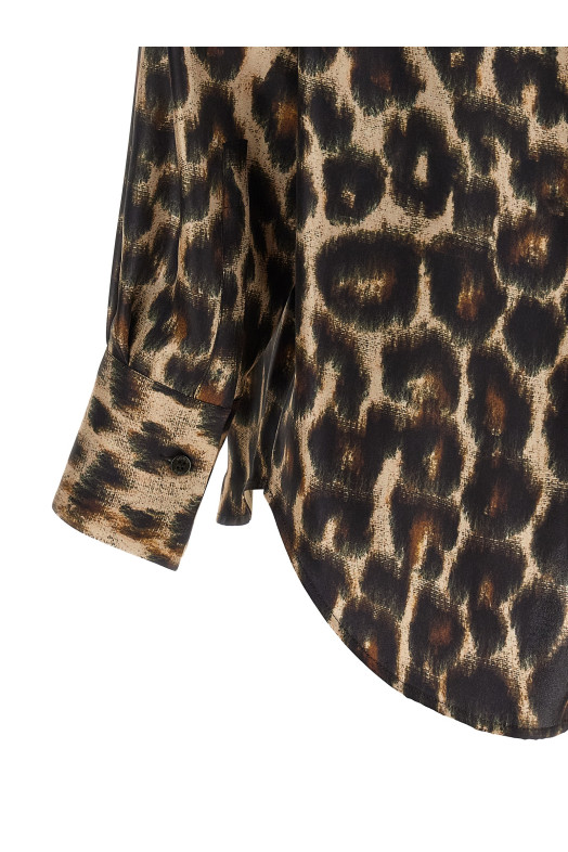 Jaguar print shirt Brown