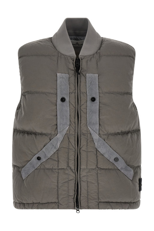 Crinkled effect vest Gray