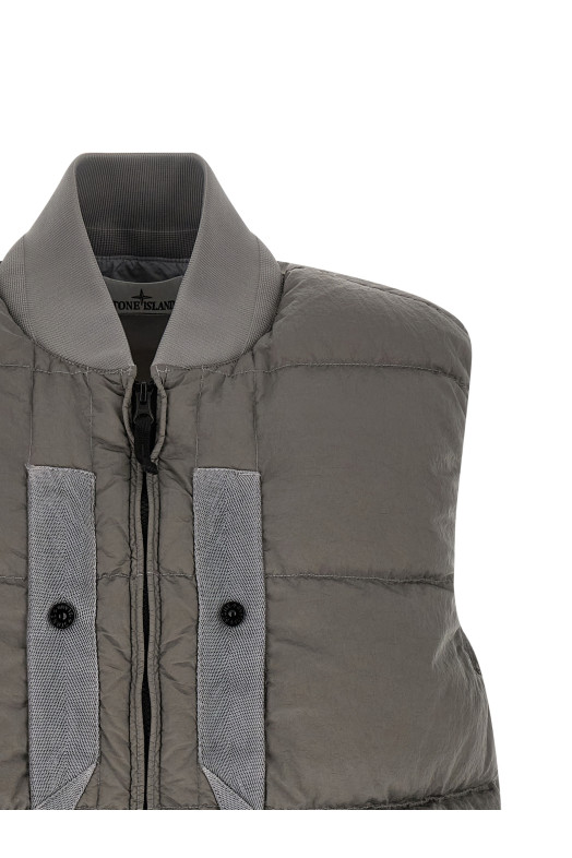 Crinkled effect vest Gray