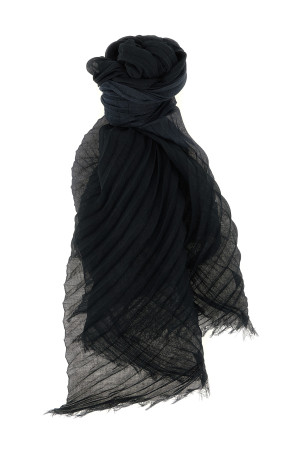 'Gradation Ramie Pleats' stole  Black