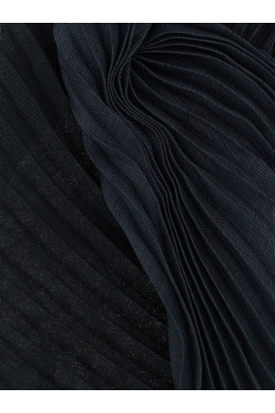 'Gradation Ramie Pleats' stole  Black