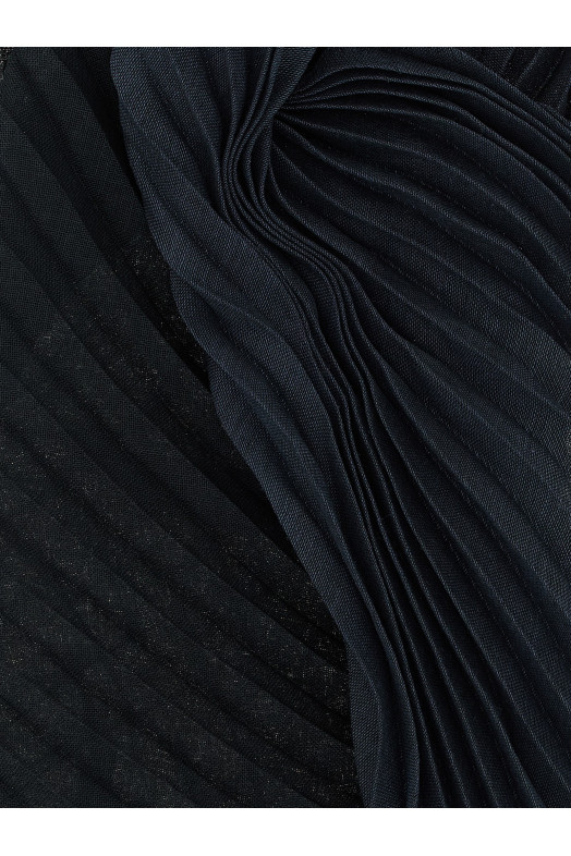 'Gradation Ramie Pleats' stole  Black