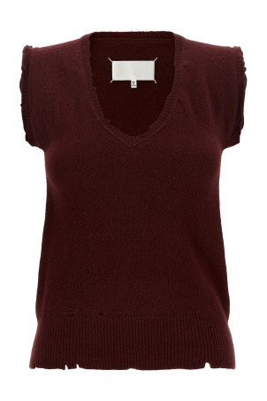 Distressed vest Bordeaux