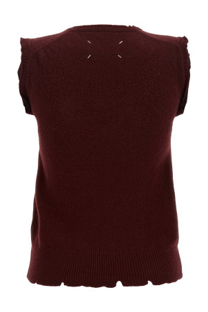 Distressed vest Bordeaux