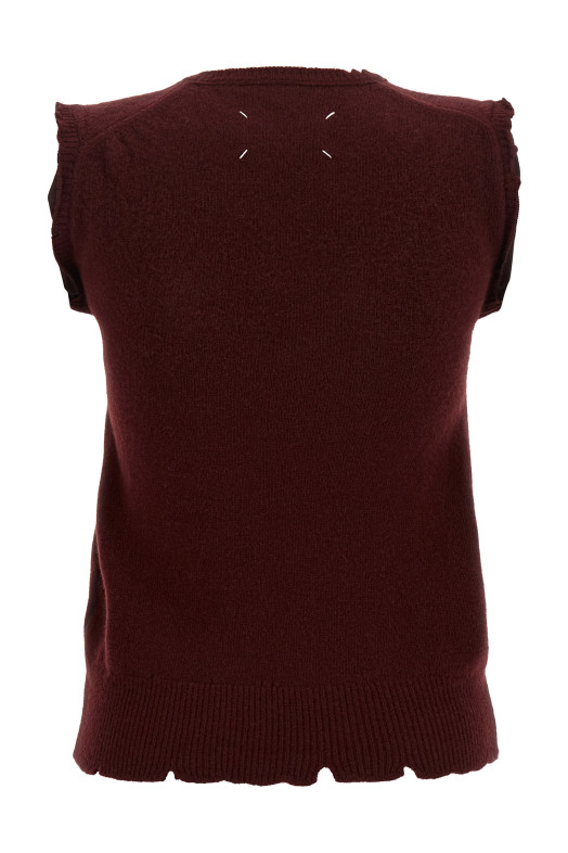 Distressed vest Bordeaux