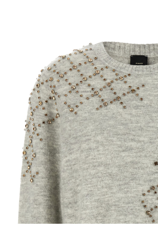 Rhinestone sweater Gray