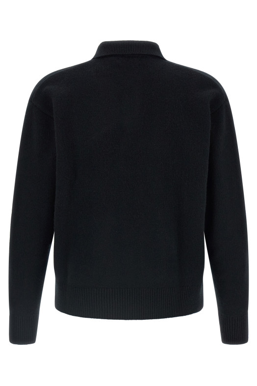Italic logo polo shirt Black