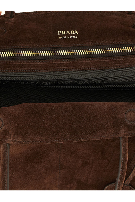 Большая сумка через плечо «Prada Carry», коричневая 1BG650VMOY2C4SF0003