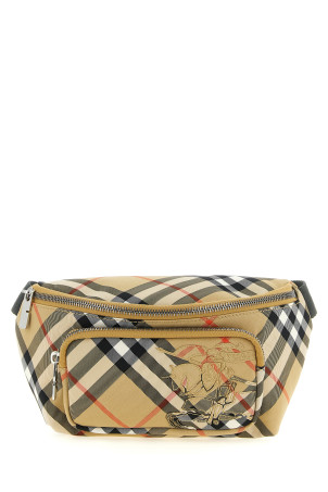 Check small fanny pack Beige