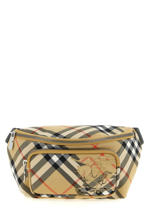Check small fanny pack Beige