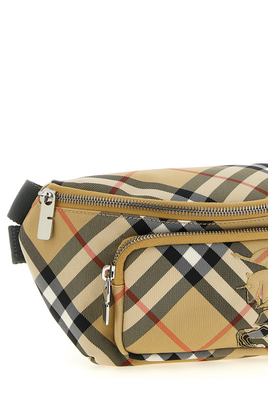 Check small fanny pack Beige