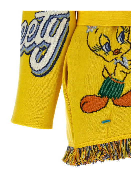 Alanui x Looney Tunes 'Hula Tweety' cardigan Yellow