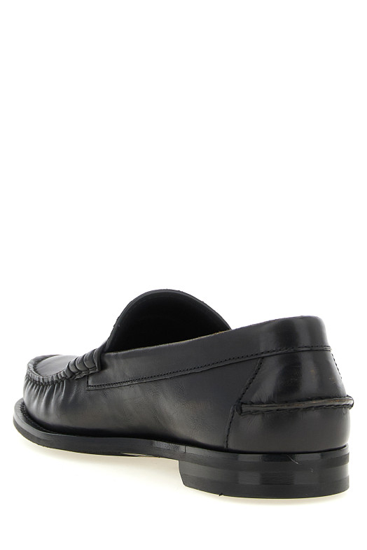 Antiqued leather loafers Black