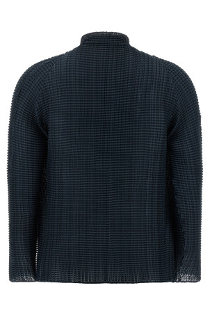 'Wooly Pleats-68' cardigan Blue