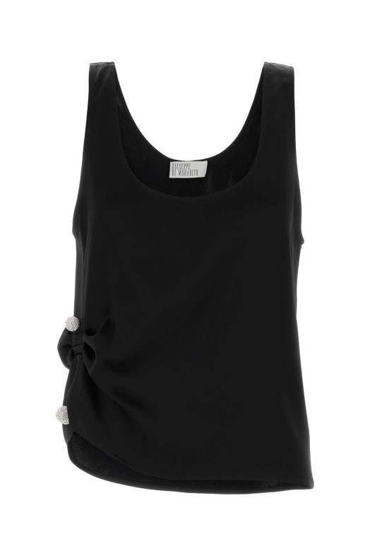 Black satin top Black GIUSEPPE DI MORABITO (07PFTO190X16707)