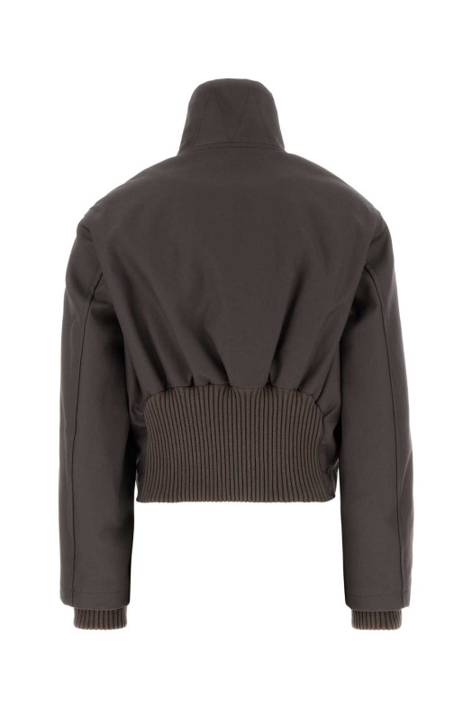 Хлопковая куртка цвета «грязь» VICTORIA BECKHAM (1326WJK007356B)