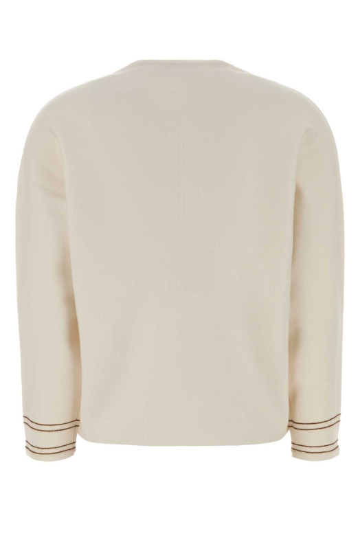 Ivory stretch wool blend Undici sweater Green MAX MARA (2621366042600)
