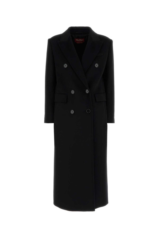 Black wool Effige coat Black MM STUDIO (2626016012600)