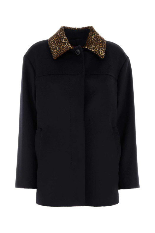 Dark blue wool Calamo jacket Green MM STUDIO (2626086101600)
