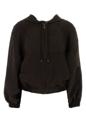 Chocolate viscose blend windbreaker Brown MAGDA BUTRYM (309726)