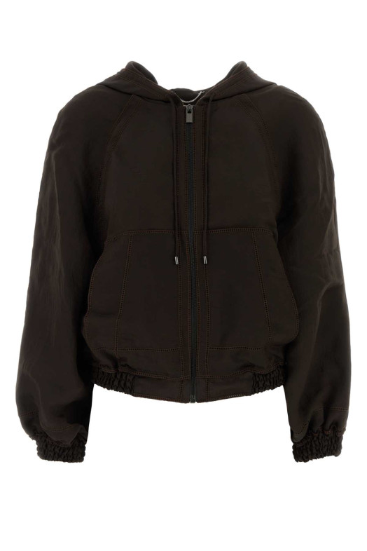 Chocolate viscose blend windbreaker Brown MAGDA BUTRYM (309726)