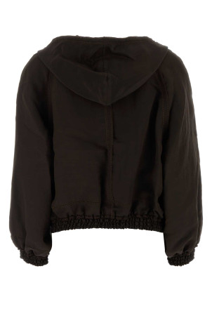 Chocolate viscose blend windbreaker Brown MAGDA BUTRYM (309726)