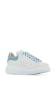 White leather sneakers with pastel light blue suede heel ALEXANDER MCQUEEN (553770WIEF1)