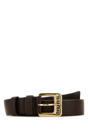 Brown leather belt MIU MIU (5CC545EFX)
