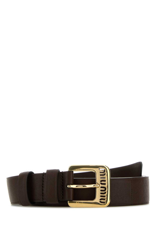 Brown leather belt MIU MIU (5CC545EFX)