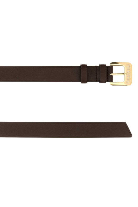Brown leather belt MIU MIU (5CC545EFX)