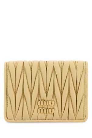 Pastel yellow nappa leather card holder MIU MIU (5MC103AFPP)