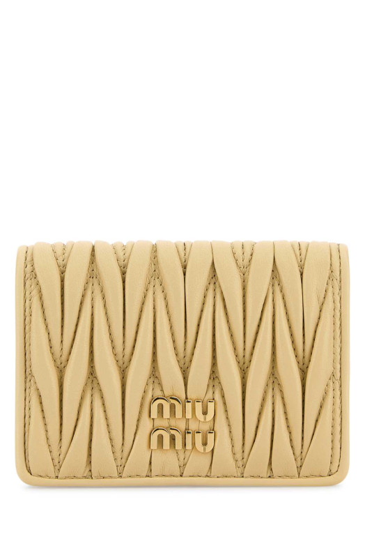 Pastel yellow nappa leather card holder MIU MIU (5MC103AFPP)
