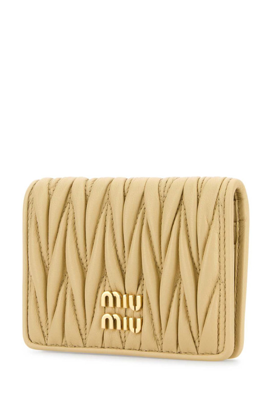 Pastel yellow nappa leather card holder MIU MIU (5MC103AFPP)
