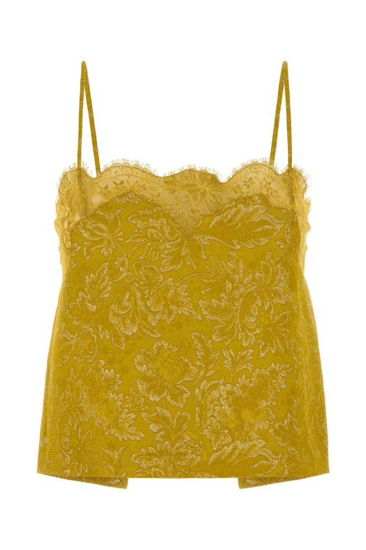 Gold jacquard top SAINT LAURENT (A0015WY4L14)