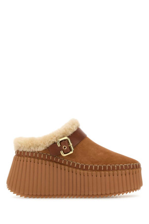 Camel suede Nama slippers CHLOE (CH25W13CTX)