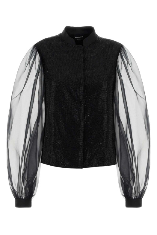 Black satin shirt GIORGIO ARMANI (GW004387AF30225)