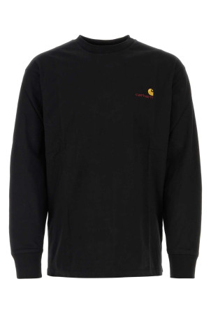 Black cotton L/S American Script T-shirt CARHARTT WIP (I029955)