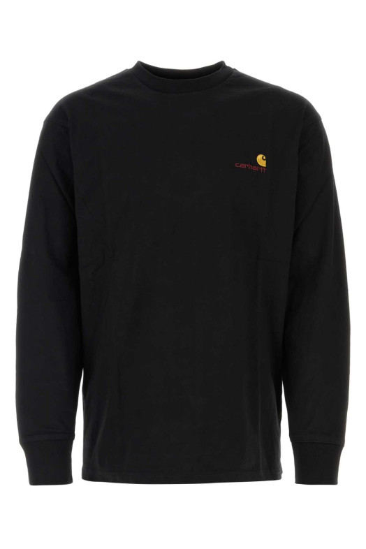Black cotton L/S American Script T-shirt CARHARTT WIP (I029955)
