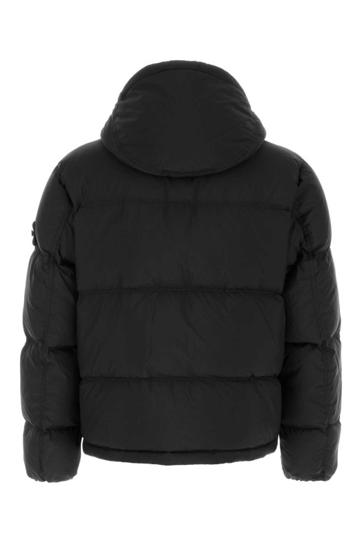 Black nylon down jacket Black STONE ISLAND (L2S154100013S0483)