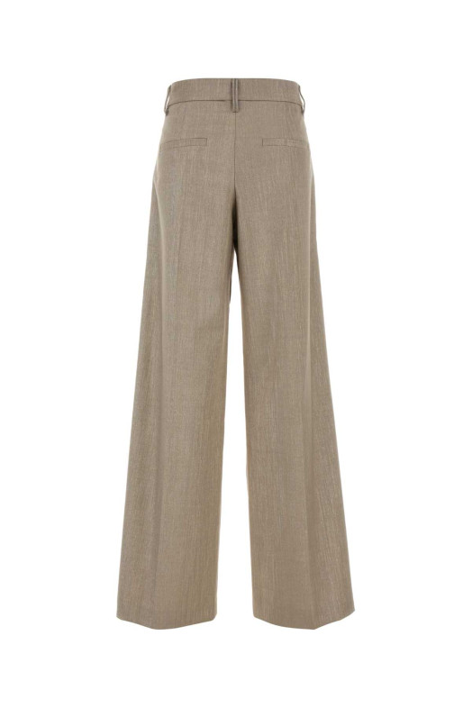 Gold stretch polyester blend palazzo pant BRUNELLO CUCINELLI (MP517P8884)