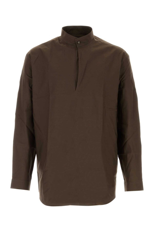 Chocolate poplin shirt LEMAIRE (OT0016LF1500)